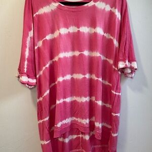 Pink and White Tie-Dye T-Shirt